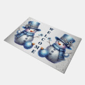雪だるまエレガントクリスマス ドアマット (アングル)