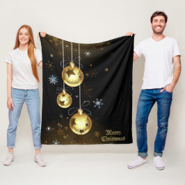 雪だるまエレガントクリスマス フリースブランケット