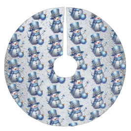 雪だるまエレガントクリスマス ブラッシュドポリエステルツリースカート