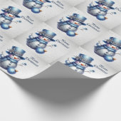 雪だるまエレガントクリスマス ラッピングペーパー (角)