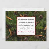 雪だるまエレガントジョイChristmas家族フォトコラージュ シーズンカード (裏面)