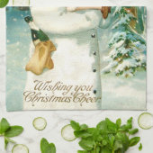 雪だるまエンジェルシェルブフォーリーフクローバー キッチンタオル (折り畳み)