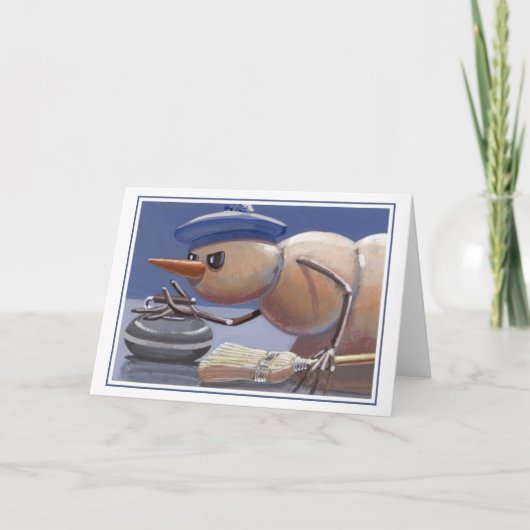 雪だるまオンアイスカーリング空白のカード シーズンカード (正面)