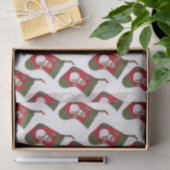 雪だるまオンクリスマスストッキング 薄葉紙 (ギフト)