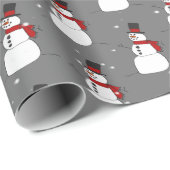 雪だるまオングレーラッピング紙 ラッピングペーパー (ロールコーナー)