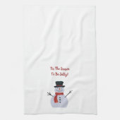 雪だるまオンホワイト キッチンタオル (縦)