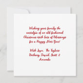 雪だるまオンヴィンテージファームクリスマス カード (裏面)