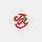 雪だるまオン水玉模様ジョイ スタンダードカクテルナプキン (角)