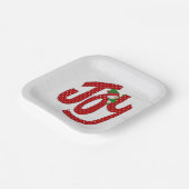 雪だるまオン水玉模様ジョイ ペーパープレート (傾斜あり)