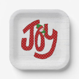 雪だるまオン水玉模様ジョイ ペーパープレート