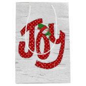 雪だるまオン水玉模様ジョイ ミディアムペーパーバッグ (正面)