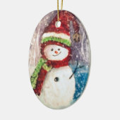 雪だるまオーナメント セラミックオーナメント (左)