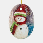 雪だるまオーナメント セラミックオーナメント (正面)