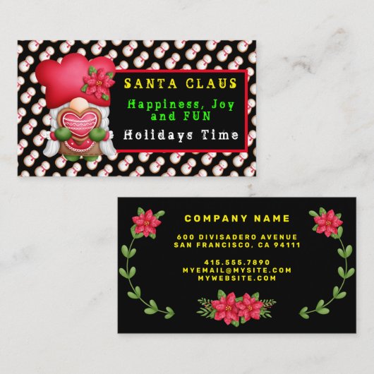 雪だるまカスタマイズ格言カラーと文字 名刺 (正面/裏面)