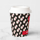 雪だるまカスタマイズ格言カラーと文字 紙コップ (右)