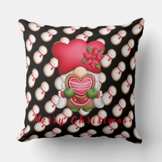 雪だるまカスタマイズ格言文字とカラー20"X20" クッション (正面)