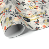 雪だるまカスタムとサンタ ラッピングペーパー (ロールコーナー)