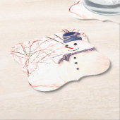 雪だるまカスタムなブラケットのコースター ペーパーコースター (アングル)