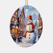 雪だるまカスタムクリスマス飾り セラミックオーナメント (右)
