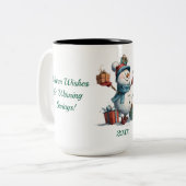 雪だるまカスタムゴルファーHoliday Mag ツートーンマグカップ (正面左)