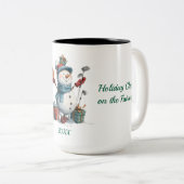 雪だるまカスタムゴルファーHoliday Mag ツートーンマグカップ (正面右)