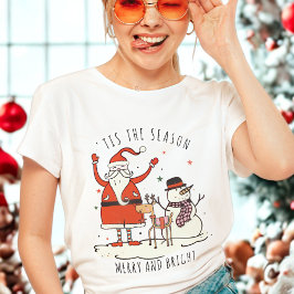 雪だるまカスタムサンタトナディアスタークリスマスハイゲ Tシャツ