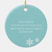 雪だるまカスタムファミリのメンバ名 セラミックオーナメント (裏面)