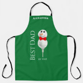 雪だるまカスタムレッドボウタイブラックバッファローボタン エプロン (正面)