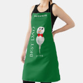 雪だるまカスタムレッドボウタイブラックバッファローボタン エプロン (インサイチュ)