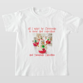 雪だるまカップケーキ Tシャツ