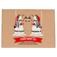 雪だるまカップルクラフト紙カスタムクリスマス