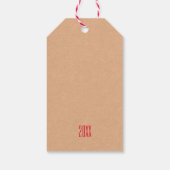 雪だるまカップルクラフト紙クリスマス ギフトタグ (裏面)