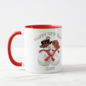 雪だるまカップル – Merry Christmas マグカップ (左)