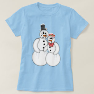 雪だるまカップル Tシャツ