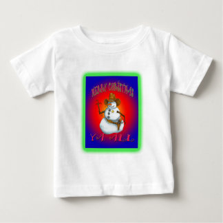 雪だるまカラフルデザインウエスタンハウディ ベビーTシャツ