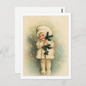 雪だるまカードの子供 ポストカード (正面/裏面)