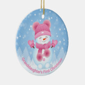 雪だるまガール初めてのクリスマスラウンドオーナメント セラミックオーナメント (右)