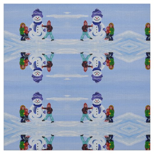 雪だるまキッズファブリック ファブリック (見本)