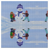 雪だるまキッズファブリック ファブリック (クローズアップ)