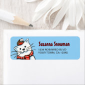 雪だるまキャット&ロビン差出人住所ラベル ラベル (インサイチュ)