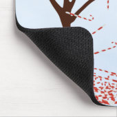 雪だるまキャンディーケーンツリーマウスパッド- マウスパッド (コーナー)