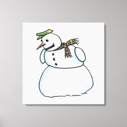 雪だるまキャンバス キャンバスプリント (正面)