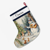 雪だるまギタカスタムー ラージクリスマスストッキング (裏面 (吊り時))