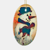 雪だるまギタパーソナライズされたー セラミックオーナメント (右)