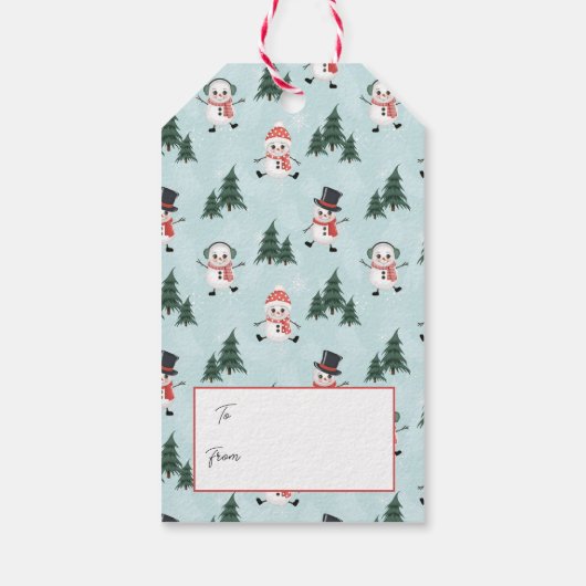 雪だるまギフトラベル両面 ギフトタグ (裏面)