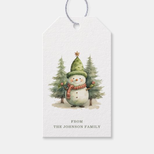 雪だるまギフトラベル ギフトタグ (正面)