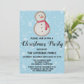 雪だるまクッキーホリデークリスマスパーティーブルースノー 招待状 (スタンド正面)