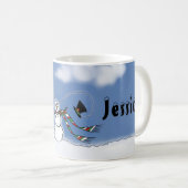 雪だるまクパーソナライズされたリスマスマグ コーヒーマグカップ (正面右)