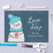 雪だるまクリスパーソナライズされたマスの姓 薄葉紙 (クラフト)