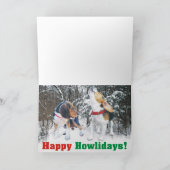 雪だるまクリスマスって言った?ビーグルクリスマスカード シーズンカード (内部)